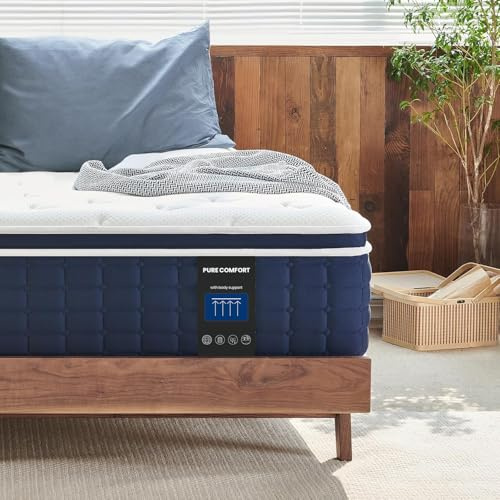 Coolvie Full Size Mattress, 12 Inch Medium Feel Full Mattress in a Box, Hybrid Construction Individual Pocket Springs with Memory Foam, Cooler Sleep with Pressure Relief and Support