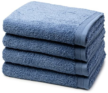 Möve - 4 teiliges Frottier-Set - Superwuschel (4 X Handtuch im Set) - 520 g/m2 - Baumwolle - Walkfrottee - saugstark - weich und flauschig - Cornflower