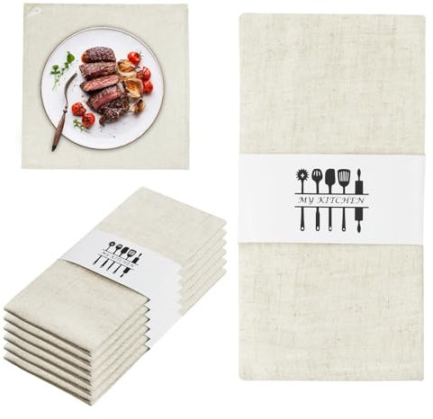Domisyee Servilletas de tela, juego de 6 unidades, toallas de mesa, de tela, cómodas y reutilizables, 40 x 40 cm, restaurante, bodas, eventos y fiestas (color albarico)