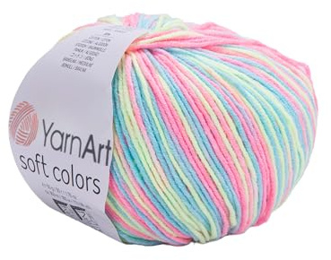 YarnArt Jeans mjuka färger – varierat sportgarn 55 % bomull 45 % akryl 1 hud/boll 50 g 174 yds bomullsgarn stickat garn mjukt garn amigurumi bomullsgarn (6204)