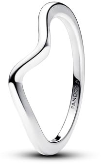 PANDORA Timeless Polierte Welle Ring aus Sterling-Silber, Größe 56, 193095C00-56