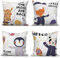 ASDCXZ Kinder Kissenbezug 40x40 cm 4er Set, Niedlich Tier Giraffe Fuchs Panda Pinguin Sofa Dekokissen Kissenbezüge Kissenhülle Waschbar Polyester Flachs Textil Outdoor Kopfkissenbezug Kissen Bezug