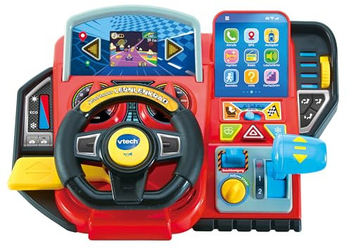 Vtech Abenteuer Lernlenkrad – Interaktives Lenkrad mit LCD-Farbbildschirm, 3 Spielmodi, zahlreichen Lerninhalten und 23 Melodien – Für Kinder von 3-7 Jahren