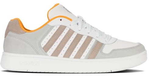 K-Swiss Court Palisades Herren Turnschuh, Taupe White White, 43 EU