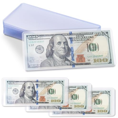 30 soportes para billetes, soportes para billetes de dólar para coleccionistas, fundas transparentes de PVC para billetes, fundas de monedas para billetes, sellos de billetes (transparente)