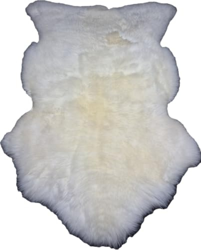 FURRYMAN Pelliccia di agnello naturale, molto grande, 130 x 65 cm, senza cromo, in pelliccia di pecora naturale