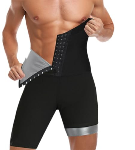 Träningspass för män Bastu Body Pants Athletic Gym Magen Slimming Shorts Sweat Shaper(silver,M)