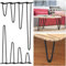 UISEBRT 4er Set Hairpin Tischbeine mit Bodenschoner & Schrauben, tischbeine Metall 2-Stange, Haarnadel-Tischbeine für Schreibtisch Nachtständer Couchtisch, schreibtischbeine mit Grundplatte - 40 cm