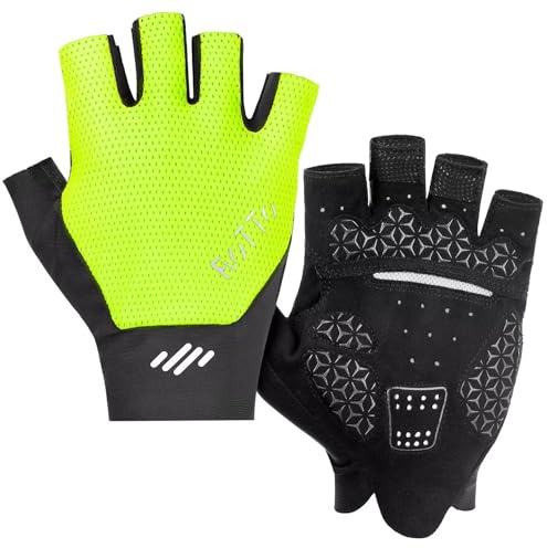 ROTTO Guantes Ciclismo Hombre Guantes Acolchados Sin Dedos para Bicicleta de Carretera Bicicleta de Montaña Unisex