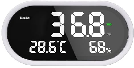 Precisión Medidor de Decibelio Compacto de Alta Precisión, Pantalla LCD para Oficina, Fábrica, Hospital con Pantalla Datos Precisa, Medición Precisa Ruido