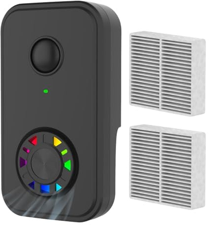 LOVIVER Negativ-Ionen-Luftreiniger, HEPA-Filterlüfter, entfernt Staub, Rauch, Hautschuppen, kompakter Luftreiniger, reinigt Gerüche für Garagen, Schlafsäle, Schwarz