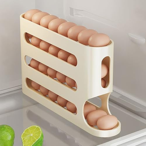 Hueveras Para Frigorifico | Organizador De Huevos Para Refrigerador De 4 Niveles | Neveras Soporte Rodante Para Huevos Estante | Organizador De Huevoss Para Cocina