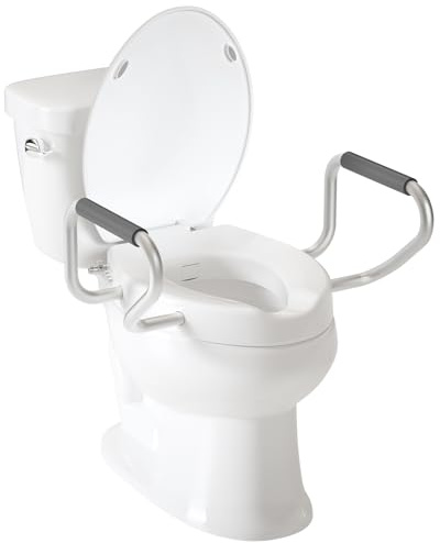 Clirass Raised Toilet Seat with Handdles and Bidet Attachment,Elongated - Non-Electric Bidet with Dual Nozzles - Elevated Toilet Risers for Seniors & Limited Mobility - Easy Install & Clean