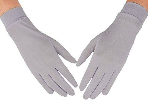 MAYMII Women's 100% Pure Mulberry Silk Gloves Liner Glove Inner Ski Bike Cycle Gloves – for Driving, Fashion, Sun and Cold Protection (Gray)
