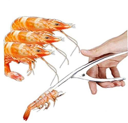 AMOYER Camarones Peeling Alicates Herramientas de Cocina Gadgets Marisco Herramientas portátiles Camarón Acero Inoxidable peladoras de gambas Pelar Devenadora