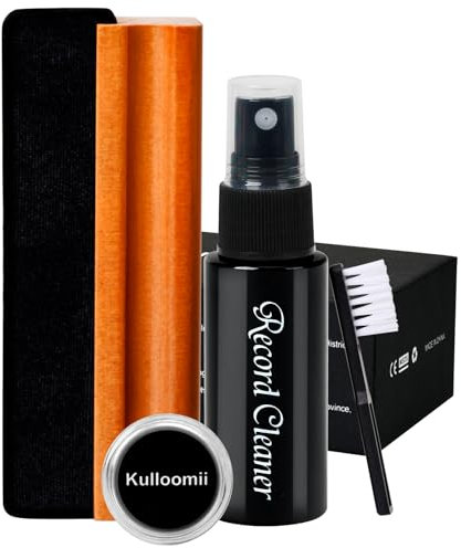 Vinyl Record Cleaning Kit 4-in-1, Ultra-Soft Velvet Record Brush, Anti-Static Record Cleaner Solution, Anti-Static Stylus Gel, Duster Brush, Professional Record Cleaner for Vinyl LP Album