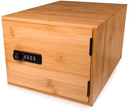 surebox Abschließbare Box – Bambus – 12 Liter Schlossbox – 4-stelliges Zahlenschloss – Prämie Sichere Aufbewahrung zu Hause