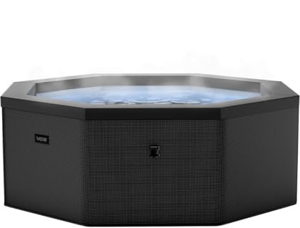 Wave Eco Foam SPA | SPA portátil al Aire Libre con Calentamiento rápido | Material de PVC Duradero | Fácil configuración (como, Negro Carbón | 6 Personas)