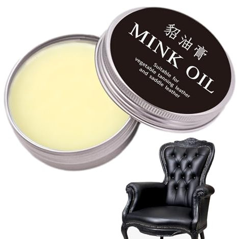 Leather Care Cream | Natural Leather Recoloring Balm with Mink Oil - for Restoring and Refurbishing Boots, Car Seats, Bags and Shoes