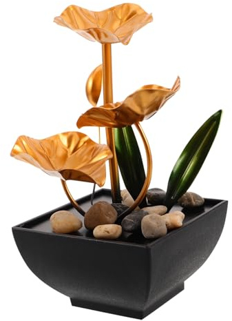 Cabilock Fuente de Agua Zen de Interior para Escritorio Fuente de Mesa Pequeña con Efecto Relajante y Sonido Calmante Decoración de Cascada para Hogar Oficina y Dormitorio