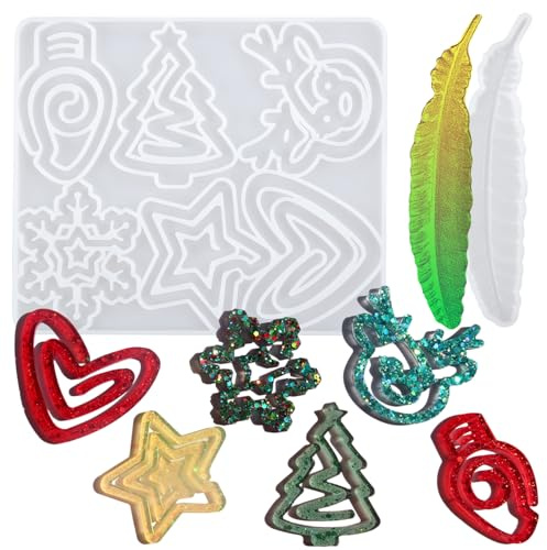 2Pcs Bookmark Resin Mold, Christmas Bookmarks Molds