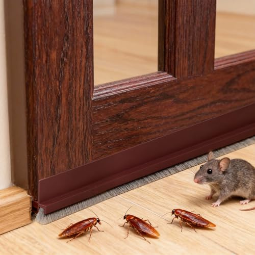 VOSSOT 2 pezzi paraspifferi sottoporta, paraspifferi porta blindata per porte da 100 cm, guarnizione a spazzola e spazzola per porte, guarnizione inferiore per porte di appartamenti