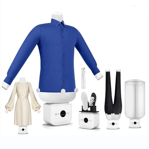 STIDEsknautic Machine à Repasser Automatique,Mannequin de Repassage,avec Commande Tactile,pour Tous Types de Tissus, vêtements et Chaussures,Température et durée réglables,for la Maison