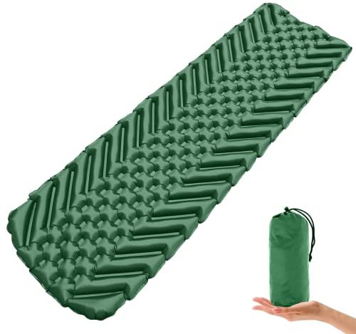 Sundom Camping Mat, Sleeping Mat Ultralight Inflatable Camping Mattress Water-resistant Sleeping Pad Camping Roll Mat Small Pack Size Sleeping Mats for Outdoor Hiking Travel Backpacking