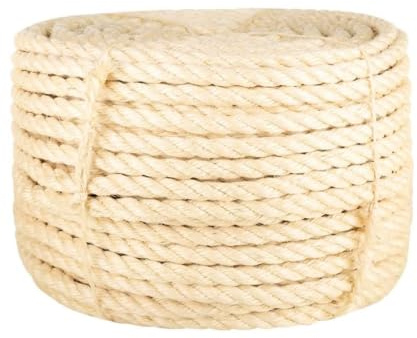Genérico Cuerda 100% sisal 16 mm 25 m, Sogas y Cuerdas metálicas Marrón