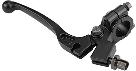 Qiilu Manetas De Embrague De Moto, Palanca de freno de embrague plegable de 22 mm 7/8 pulg. De aluminio con percha para 50CC - 125CC Dirt Pit Bike