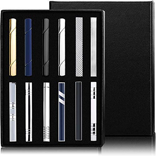 YADOCA 10-12 STK Krawattennadel Krawattenklammer Krawattenhalter Herren Krawatte Slim Tie bar Set Business & Geschenk Box