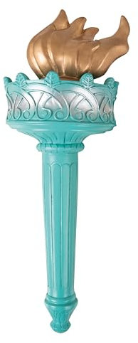 P'TIT Clown - 54029 - Torche Statue de la Liberté, Flamme, Flambeau - Accessoire de Déguisement - Carnaval, Soirées à Thèmes, JO, Halloween, Nouvel an, Anniversaire - Plastique - 30 cm