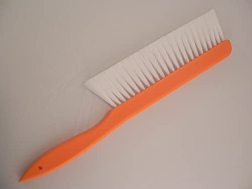 Generisch Abkehrbesen orange Kunststoff Perlon ca.36cm lg Borstenteil 20x5cm Imker Imkerei Besen Bienenbesen