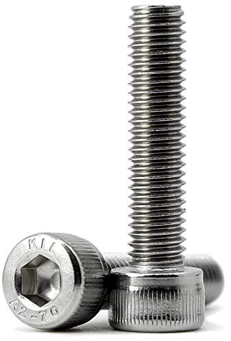 (10 unidades) M8 x 60 mm Tornillo Allen Acero Inoxidable 304 Tornillos cilíndricos con hexágono interior, rosca completa