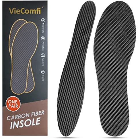 Innersulor i kolfiber, 1 par för smärtlindring och skaderåterhämtning. Styva ortopediska inlägg idealiska för att minska fotsmärta vid grästå, hallux Rigidus, artrit. Skoinlägg i kolfiber för kvinnor och män 24 cm