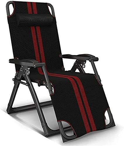 JYCCH Relaxsessel, zusammenklappbarer Sonnenliege-Stuhl, Gartenmöbel, Camping-Garten-Liegestühle Zero Gravity Recliner Reclining Waterproof Chaise Loungers Metal for Outdoor Office (Rot)