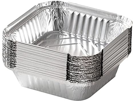 F Fityle 20 PCS Vaschette Alluminio, Contenitori Alluminio, Vassoi USA E Getta, Carta da Forno, Teglia da Forno Friggitrice Ad Aria Scatola di Latta Teglia Alluminio per Muffin E Cupcake, 20 Cm