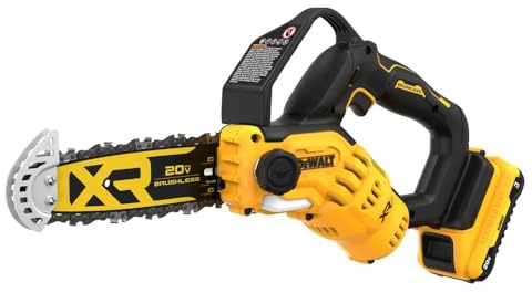 DEWALT 20V MAX 8 inch Brushless Cordless Pruning Chainsaw with 3 Ah Battery Included (DCCS623L1)