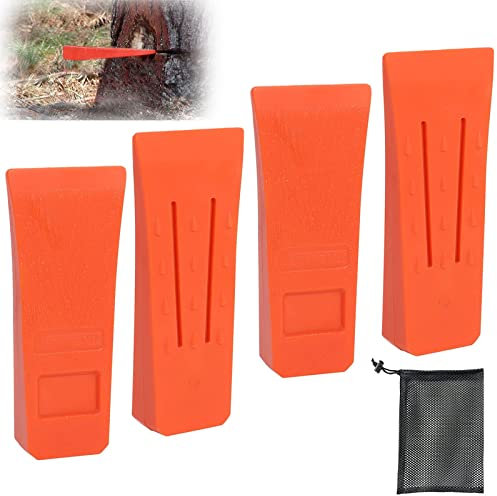 Intckwan 6 Coin D'Abattage pour TronçOnneuse avec Pointes pour Un Abattage SûR, ABS Coins éclateurs pour Jardinage avec Poche, Robuste et Durable, Outil Accessoire pour Bûcheron (4 Pièces)