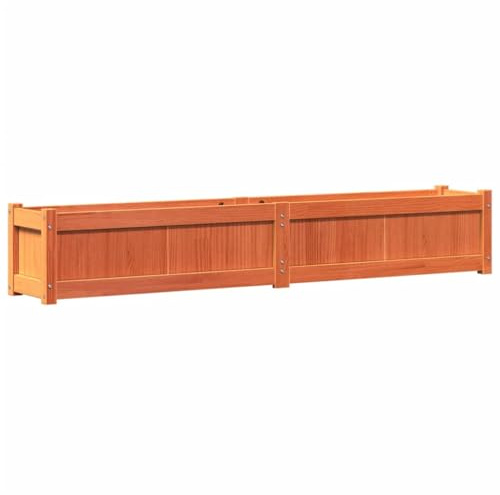 vidaXL Odlingslåda vaxbrun 180x31x31 cm massiv furu, hög odlingslåda, odlingskruka, blomkrukor, höga odlingslådor, odlingskrukor, blomkruka