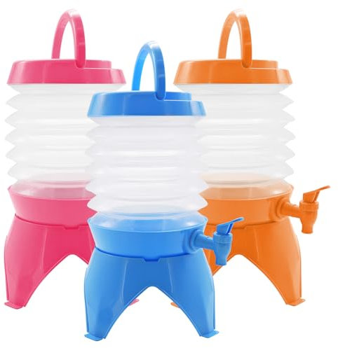 3.5L Collapsible Water Dispenser, Viceda Plastic Drink Dispenser with Tap, Fridge Water Dispenser, Portable Drink Container, for Party Drink, Chilled Juice, Cocktails, Water(Random Colours)