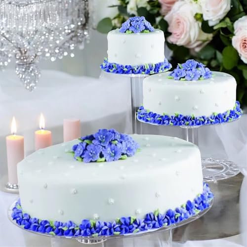 Eastwesttoptier 3 Tier Acrylic Wedding Cake Stand Set, Multi-Tier Cake Cupcake Holder, Topper Dessert Table Display Set, Tiered Tray Cake Stand for Party, Heavy Duty Holder Display Stand