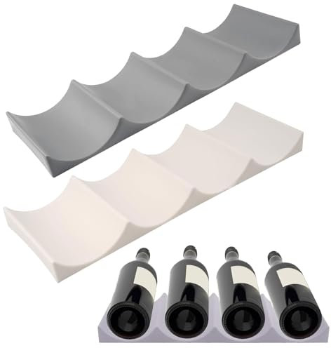 vcsjw 2 Stück Flaschenhalter Kühlschrank,Flaschenregal Kühlschrank Anti-Rutsch,Kühlschrank Flaschenhalter,Stapelbar Kühlschrank Organizer Flaschen,Kühlschrank Flaschenablage für Küche Pantry Cabinet