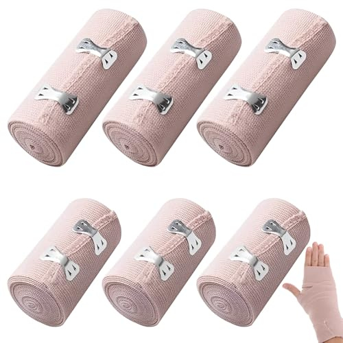 6 rotoli di bendaggio elastico, bendaggio elastico, bendaggio a compressione, bendaggio, bendaggio, bendaggio, bendaggio autoadesivo, bendaggio medico elastico, per polsi e caviglie
