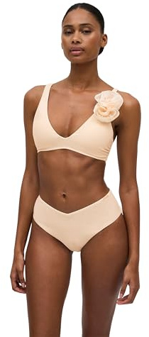 YSABEL MORA Bikini Triangolo con Dettaglio Fiori, Braga Midi, Cintura V, Coppa B, Senza Ferretto, Imbottitura Rimovibile, Spalline Regolabili, Comodo e Adattabile, Abbigliamento per Siluette.