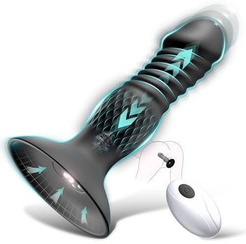 Thrusting Anal Plug Sex Toys for Men, Anal Toys Remote Control Butt Plug & G Spot Vibrator, Couple Sex Toys with 10 Vibrating and Thrusting Prostate Massager, Male Vibrator Adult Toys for Men