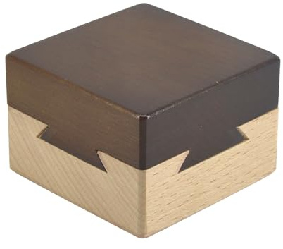 Boîte à queue d'aronde Impossible en bois 3D Puzzle casse-tête Tiroirs magiques Boîte à bijoux avec compartiment secret pour adulte (marron)