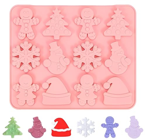 VONJUMA Stampi Di Natale Forme Biscotti Natale Natale Per Torta In Silicone 3D Per Pasta Pancake Muffin Cupcake Brownie Al Forno Dolcetto O Scherzetto Fai Da Te Festa Party