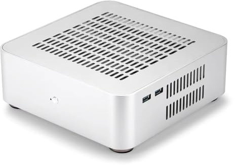 Bosiyrggrl All Aluminum Chassis Mini HTPC Case for Gaming PC Desktop- Mini ITX Computer Cases with 8Pin Power Supply PSU White