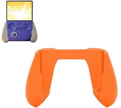 Tuvzylory Grepphandtagsstativ kompatibelt med Anbernic RG40XXV, PLA ergonomisk hållare, skrivbordsskärmfäste för handhållen konsol, retro speltillbehör, orange